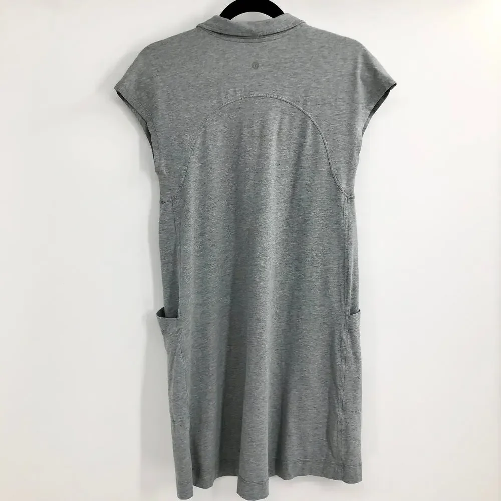 Lululemon Players Pro-Form Polo Dress Gray Collared Mini Dress Side Pockets